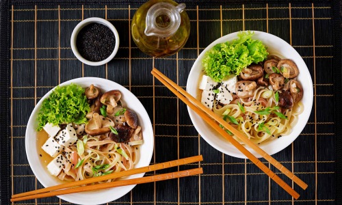 bowls of food on a table