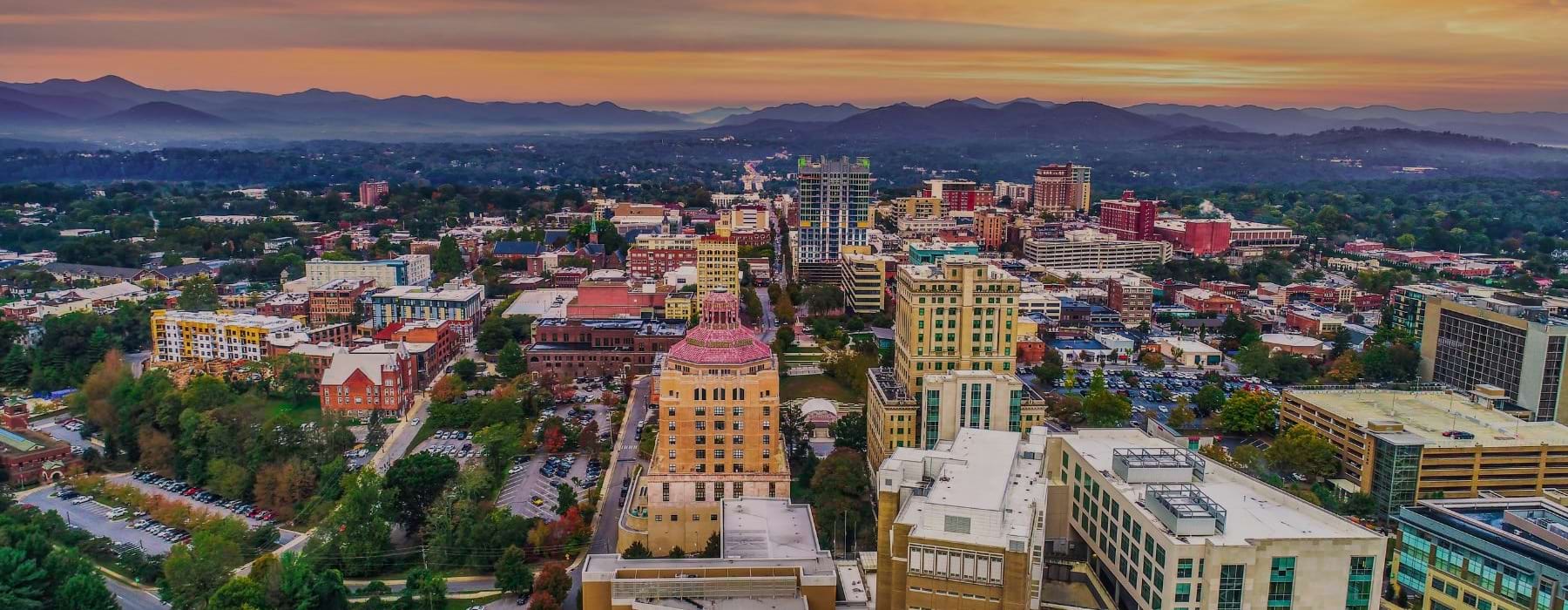 an aerial view of a city