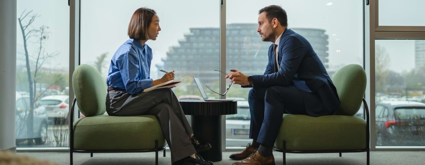 people sitting and talking 