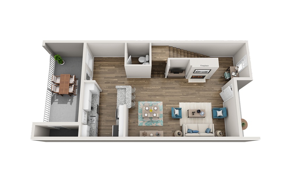 Vanderbilt - 3 bedroom floorplan layout with 2.5 baths and 1557 square feet. (Floor 2)