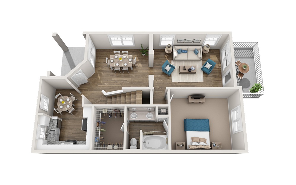 Swannanoa - 3 bedroom floorplan layout with 2 baths and 1488 square feet. (Floor 1)