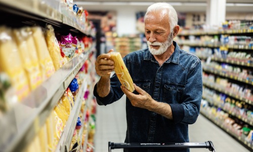 a person grocery shopping